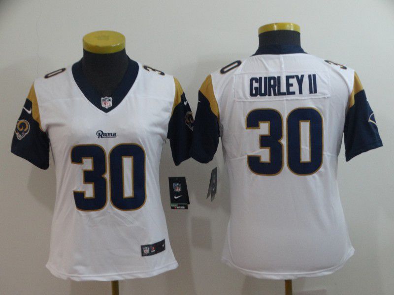 Women Los Angeles Rams 30 Gurley ii White Nike Vapor Untouchable Limited Player NFL Jerseys